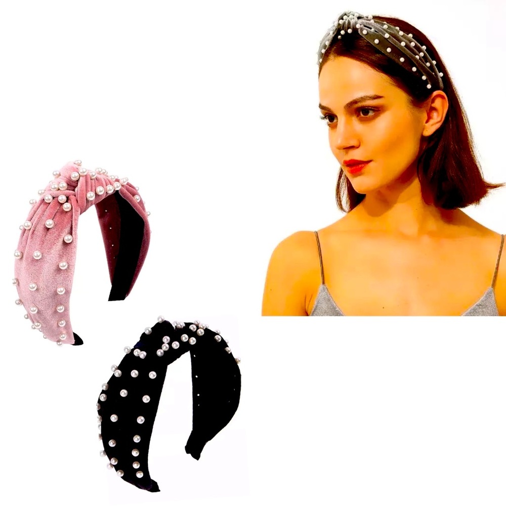 🍒3/$30 New Knotted Velvet Pearl Headband